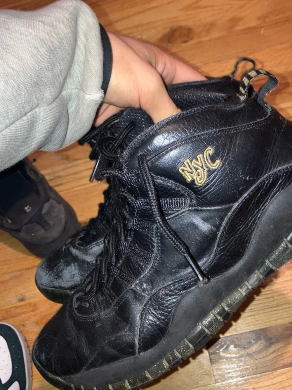 Jordan Men's Black Leather Lace-Up Boots